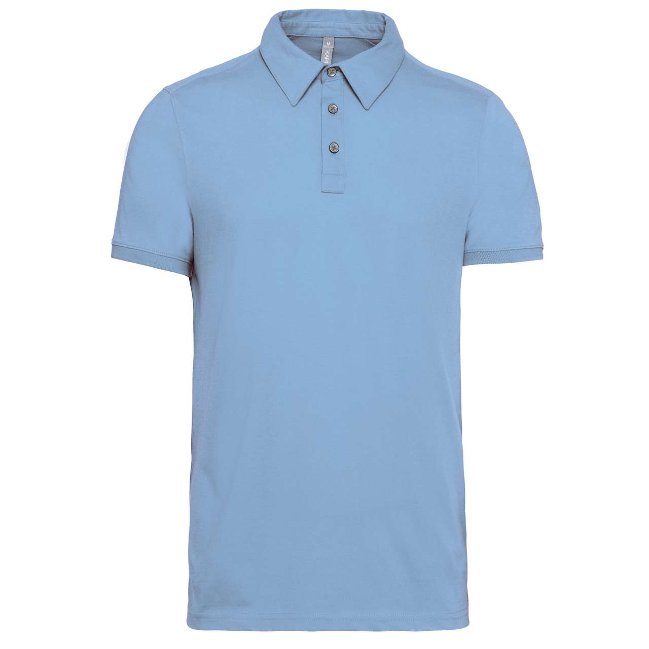 MEN'S SHORT SLEEVED JERSEY POLO SHIRT - Sky Blue - colorimageurl