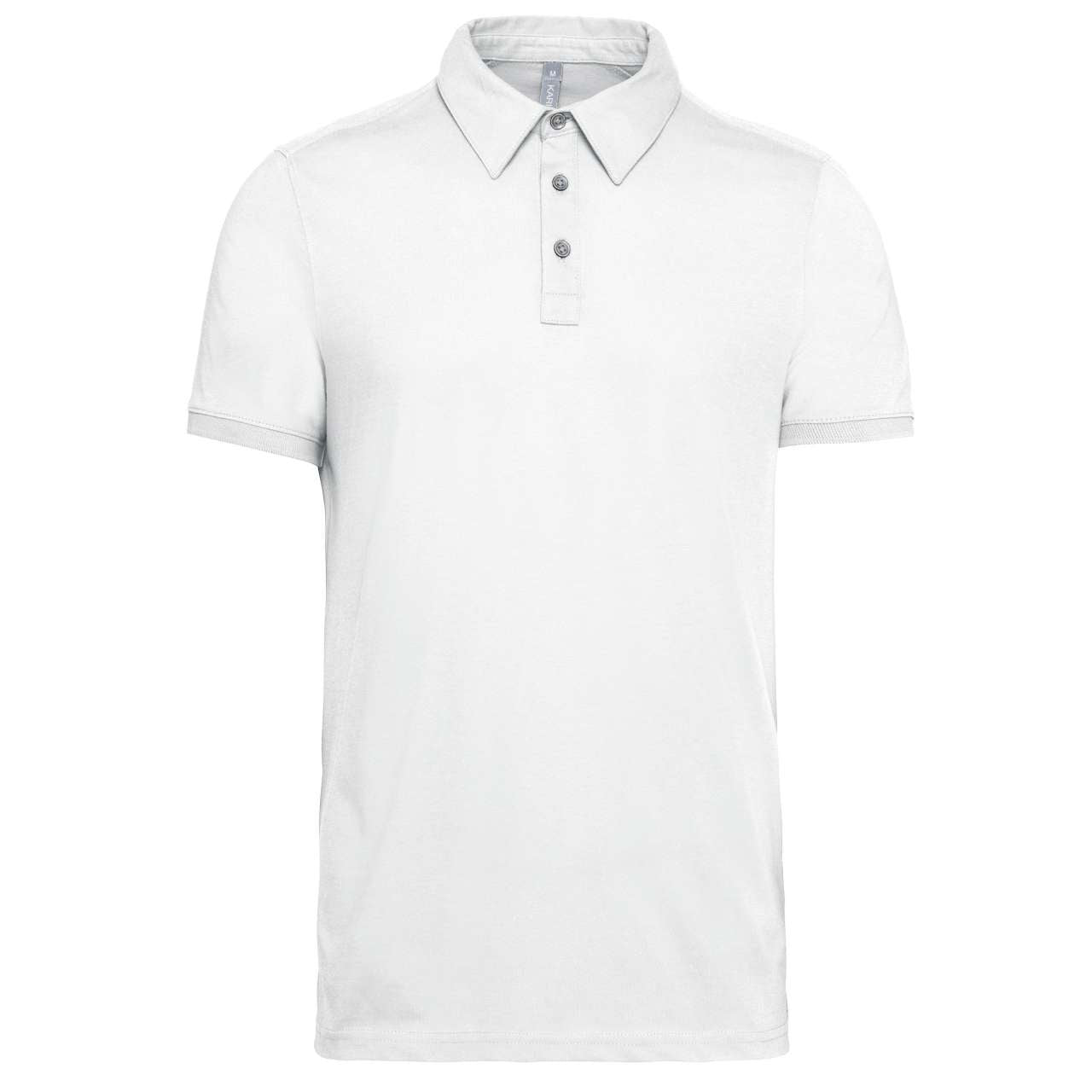 MEN'S SHORT SLEEVED JERSEY POLO SHIRT - White - colorimageurl