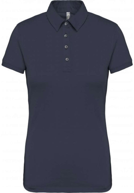 LADIES' SHORT SLEEVED JERSEY POLO SHIRT - Navy - colorimageurl