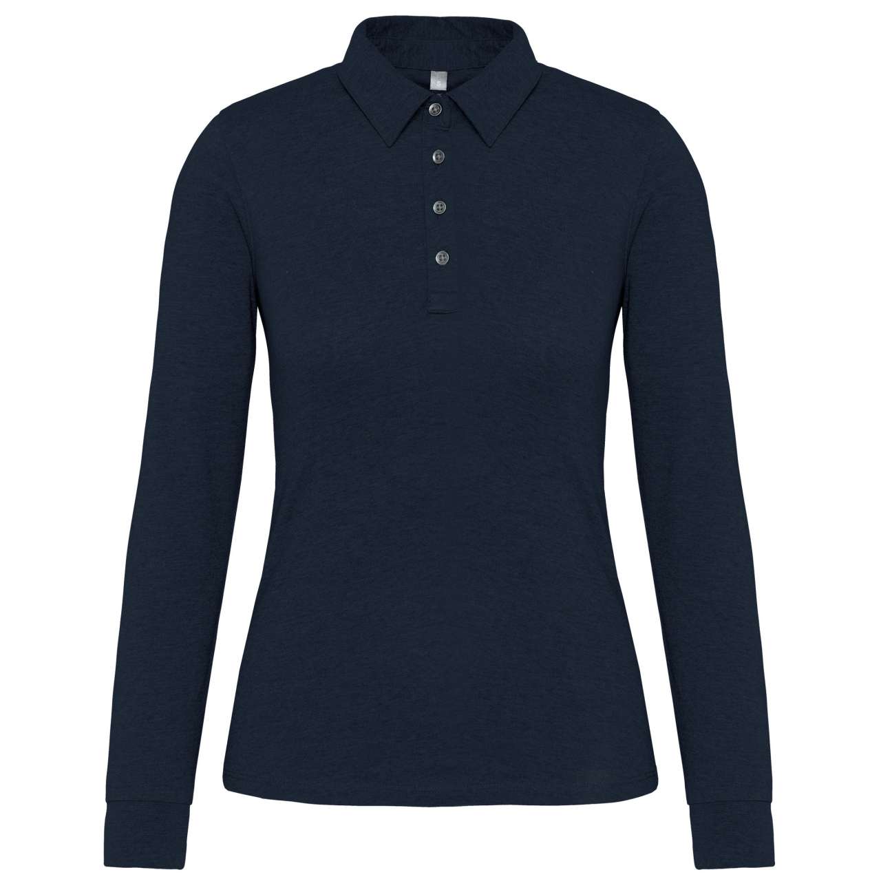 LADIES' LONG SLEEVE JERSEY POLO SHIRT - Navy - colorimageurl