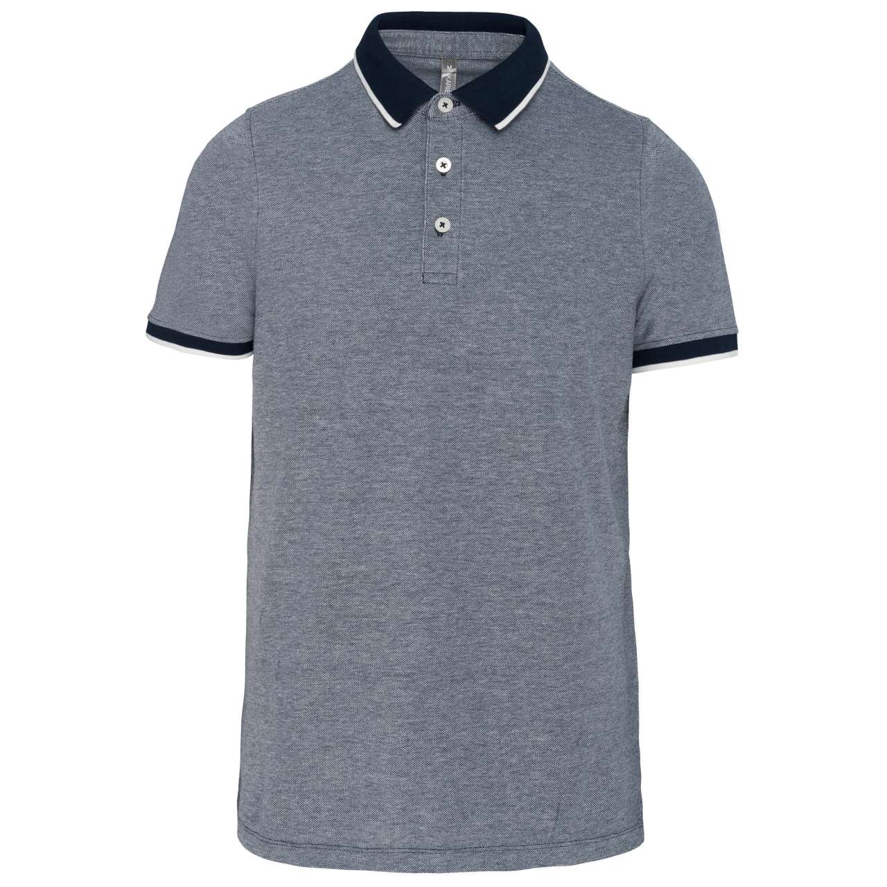 MEN'S TWO-TONE MARL POLO SHIRT - Marl Navy - modelimageurl