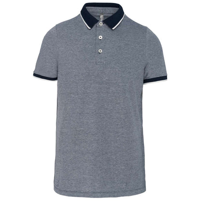 MEN'S TWO-TONE MARL POLO SHIRT - Marl Navy - modelimageurl