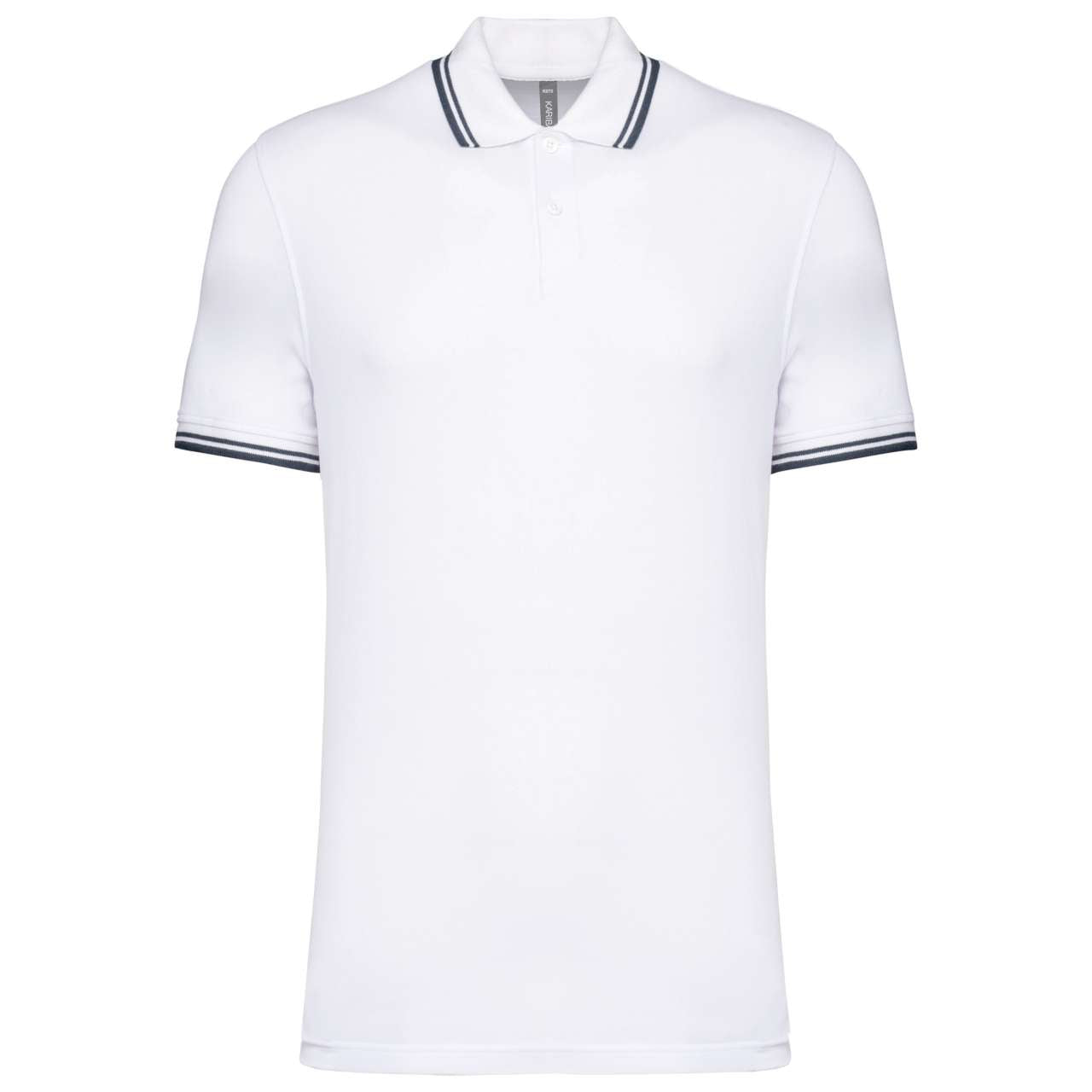 MEN'S 2 STRIPED SHORT SLEEVED POLOSHIRT - White/Navy - colorimageurl