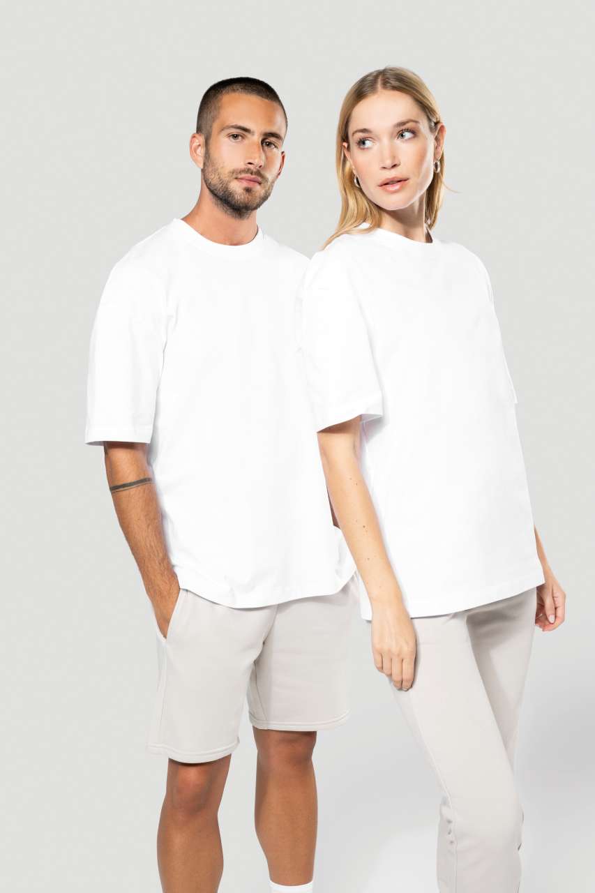 OVERSIZED SHORT SLEEVE UNISEX T-SHIRT - Oxford Grey - modelimageurl