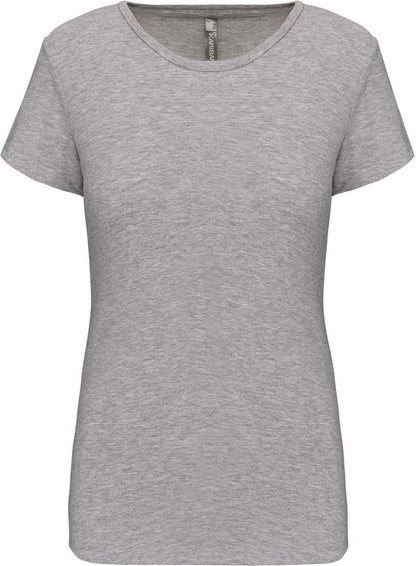 LADIES' SHORT-SLEEVED CREW NECK T-SHIRT - Light Grey Heather - colorimageurl