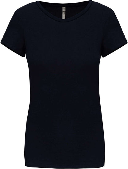 LADIES' SHORT-SLEEVED CREW NECK T-SHIRT - Navy - colorimageurl