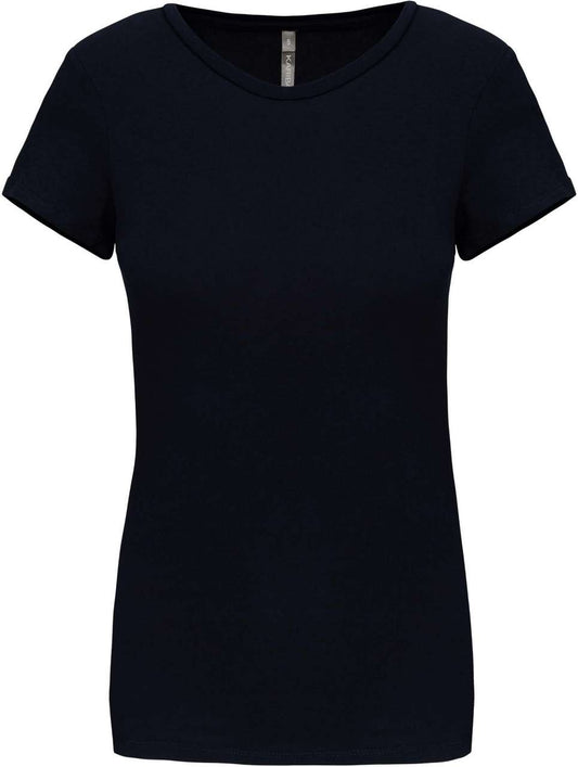 LADIES' SHORT-SLEEVED CREW NECK T-SHIRT - Navy - colorimageurl