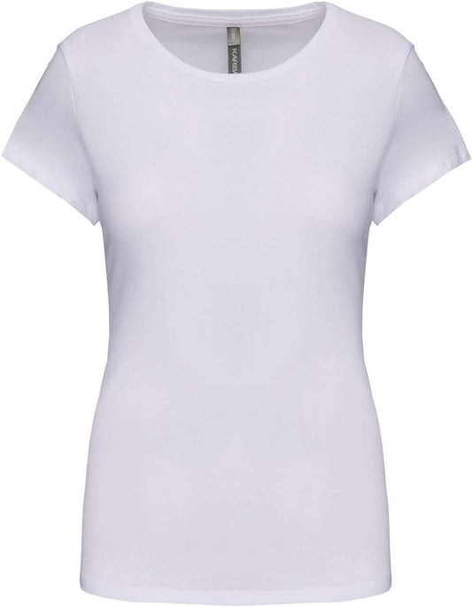 LADIES' SHORT-SLEEVED CREW NECK T-SHIRT - White - colorimageurl