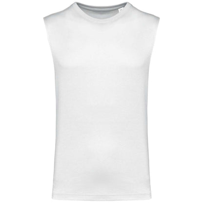 ECO-FRIENDLY MEN SLEEVELESS T-SHIRT - White - colorimageurl
