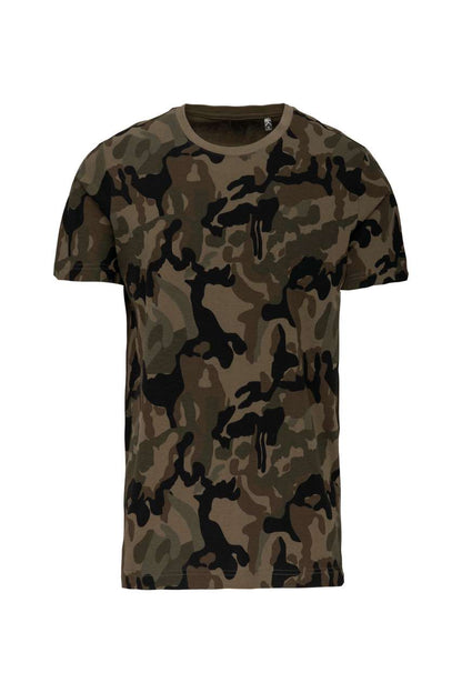 MEN'S SHORT-SLEEVED CAMO T-SHIRT - Olive Camouflage - colorimageurl