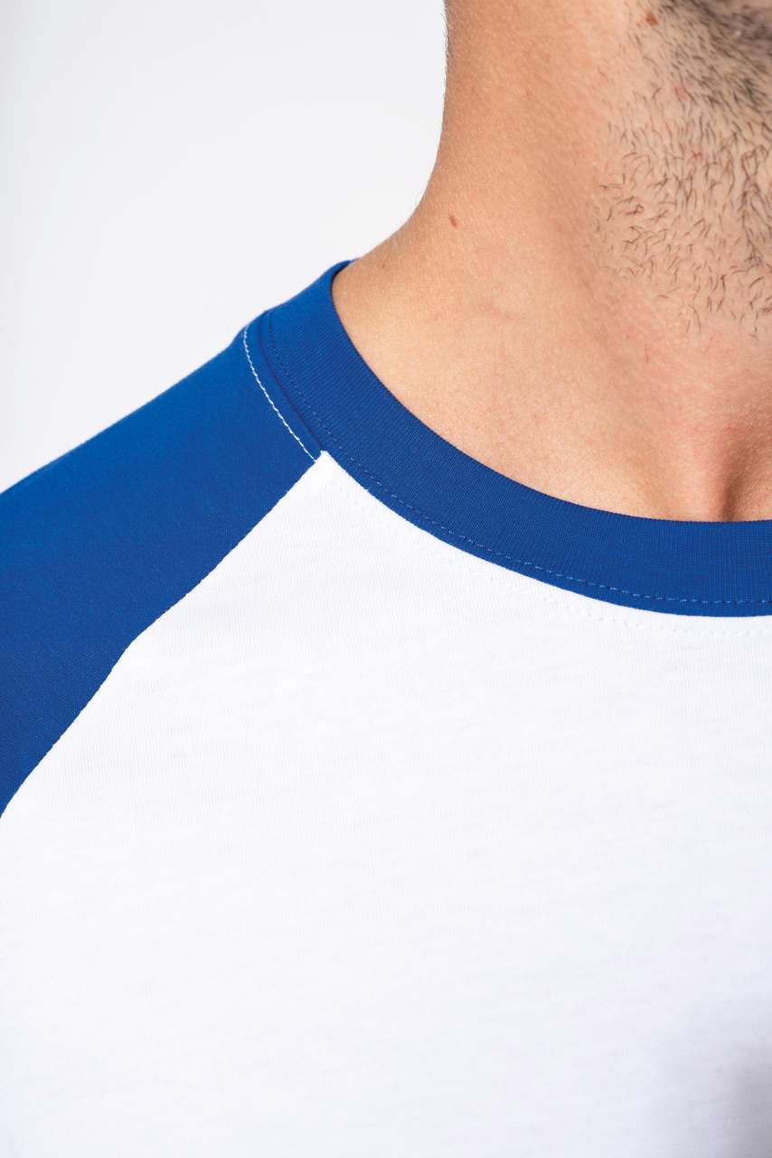 BASEBALL - SHORT-SLEEVED TWO-TONE T-SHIRT - Aqua Blue/White - Additional