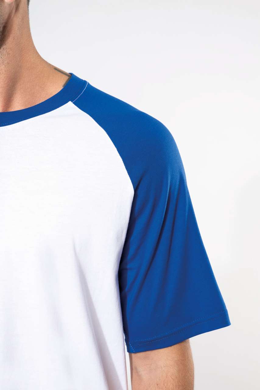 BASEBALL - SHORT-SLEEVED TWO-TONE T-SHIRT - Aqua Blue/White - Additional
