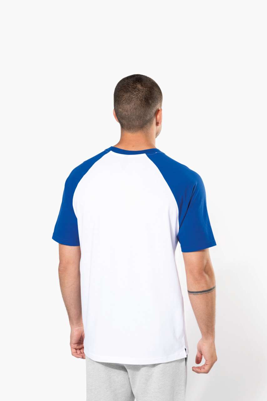BASEBALL - SHORT-SLEEVED TWO-TONE T-SHIRT - Aqua Blue/White - Additional