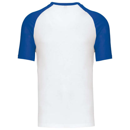 BASEBALL - SHORT-SLEEVED TWO-TONE T-SHIRT - White/Royal Blue - Additional