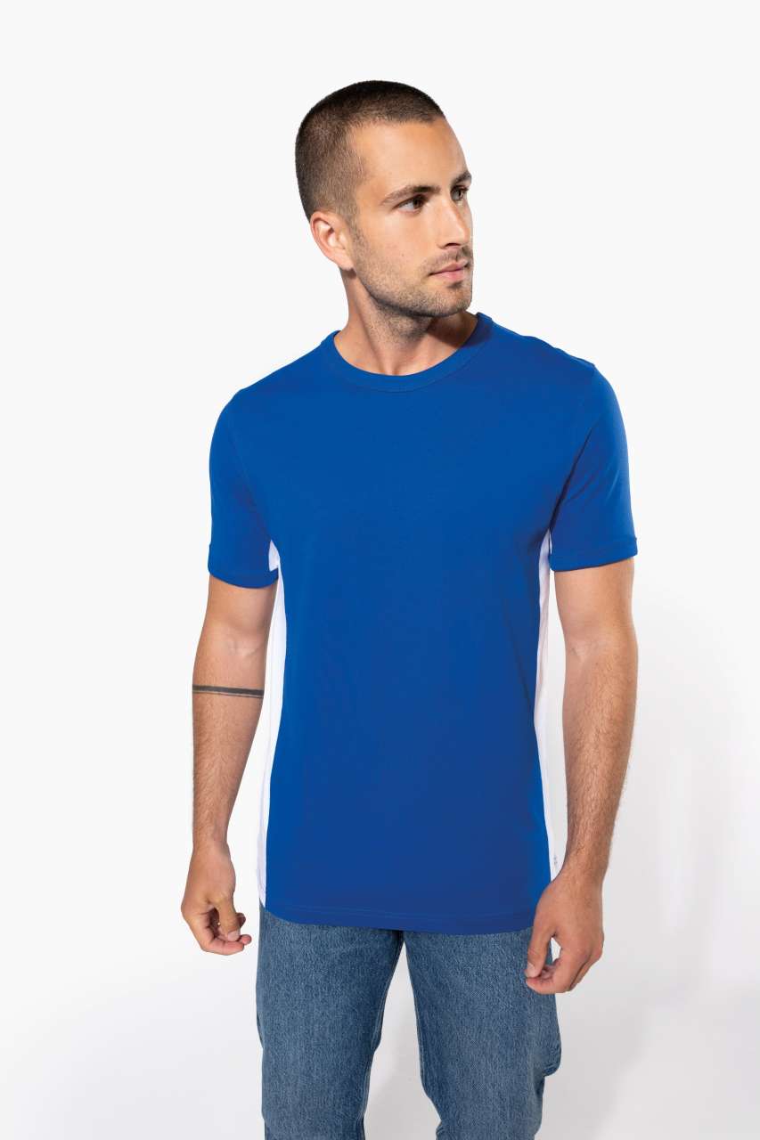 TIGER - SHORT-SLEEVED TWO-TONE T-SHIRT - Black/Orange - Model