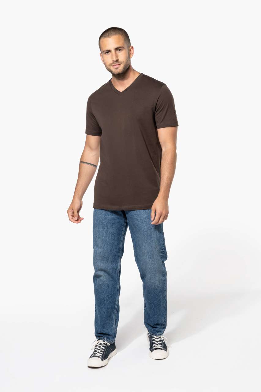 MEN'S SHORT-SLEEVED V-NECK T-SHIRT - Black - Additional