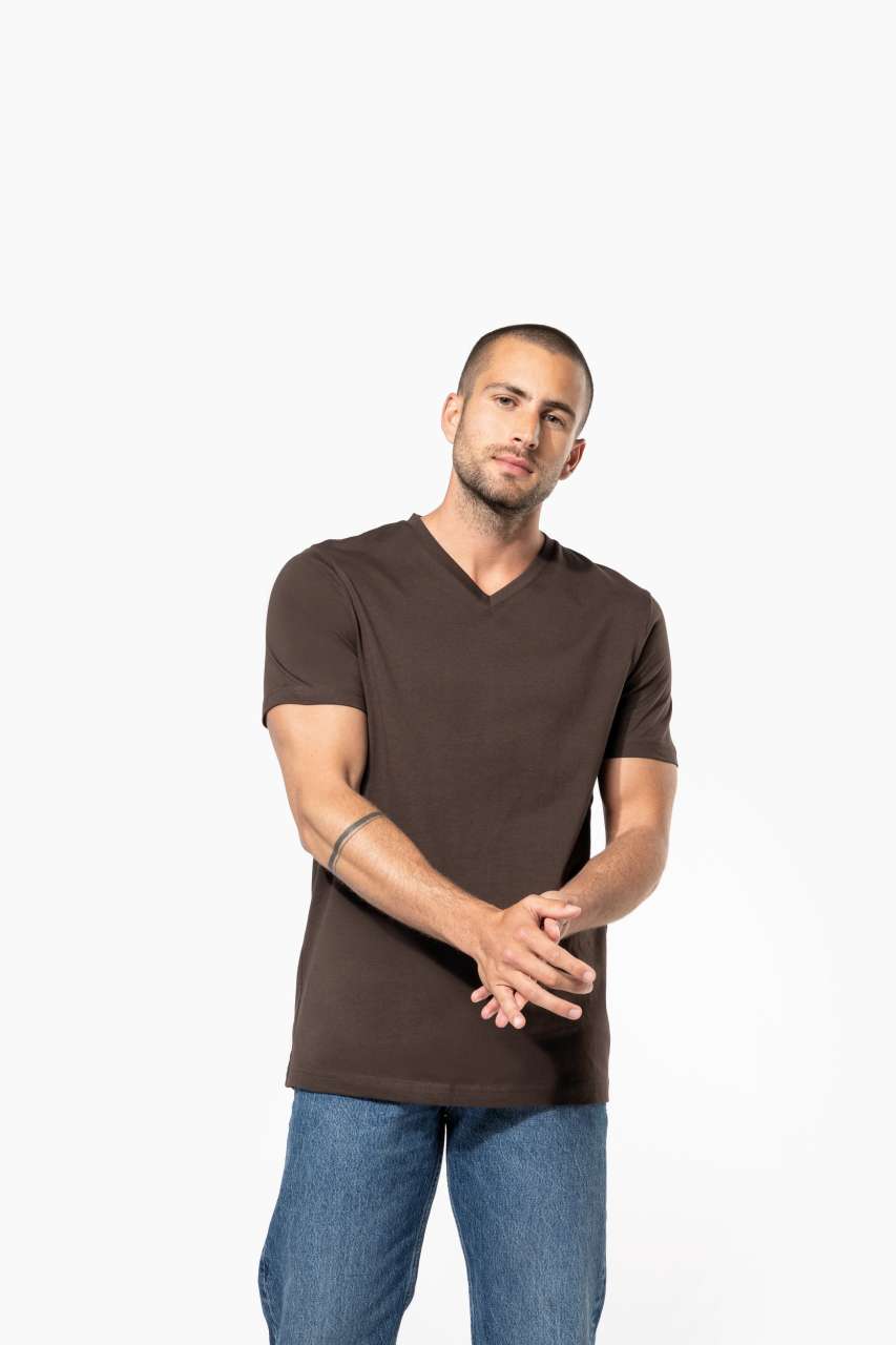 MEN'S SHORT-SLEEVED V-NECK T-SHIRT - Black - Additional