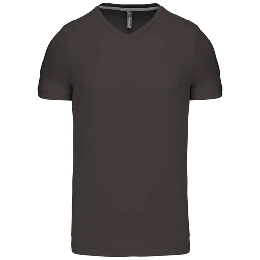 MEN'S SHORT-SLEEVED V-NECK T-SHIRT - Dark Grey - Main