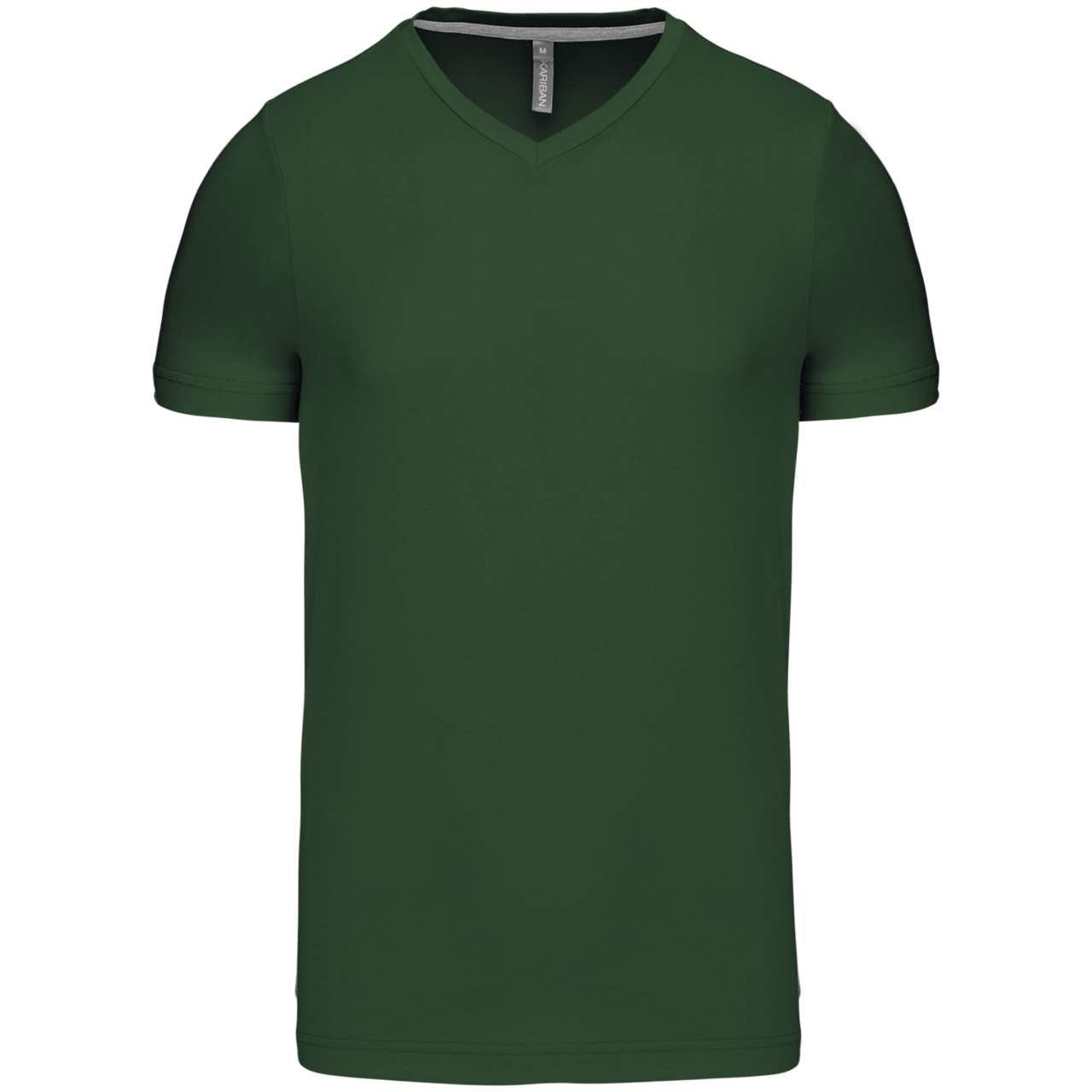 MEN'S SHORT-SLEEVED V-NECK T-SHIRT - Forest Green - Main