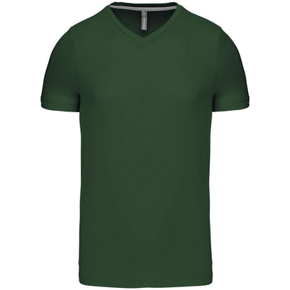 MEN'S SHORT-SLEEVED V-NECK T-SHIRT - Forest Green - Main