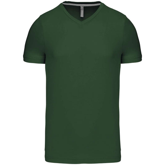 MEN'S SHORT-SLEEVED V-NECK T-SHIRT - Forest Green - Main