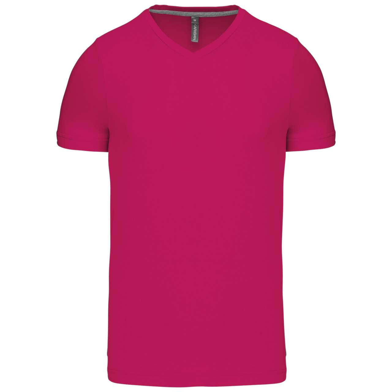 MEN'S SHORT-SLEEVED V-NECK T-SHIRT - Fuchsia - Main