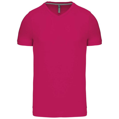 MEN'S SHORT-SLEEVED V-NECK T-SHIRT - Fuchsia - Main