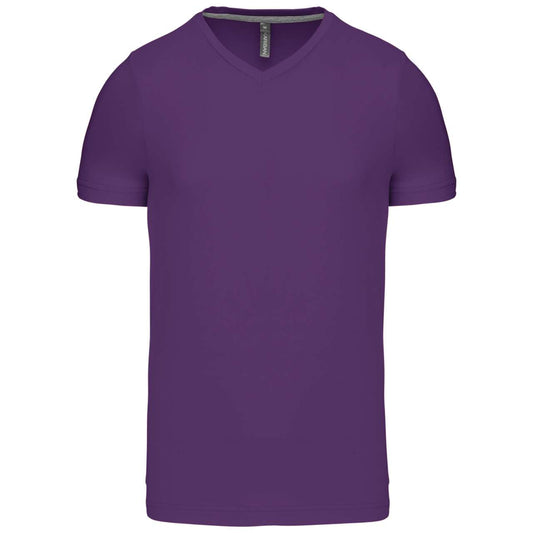 MEN'S SHORT-SLEEVED V-NECK T-SHIRT - Purple - Main