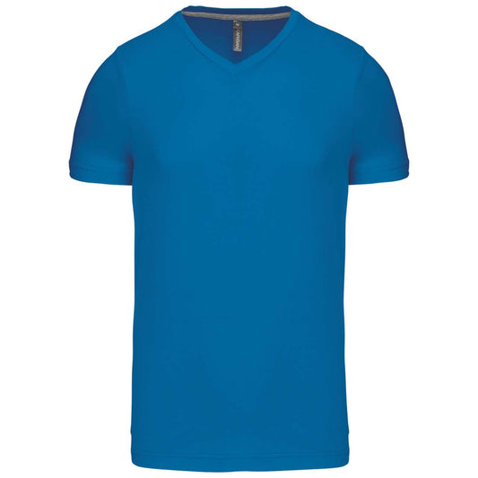 MEN'S SHORT-SLEEVED V-NECK T-SHIRT - Tropical Blue - Main