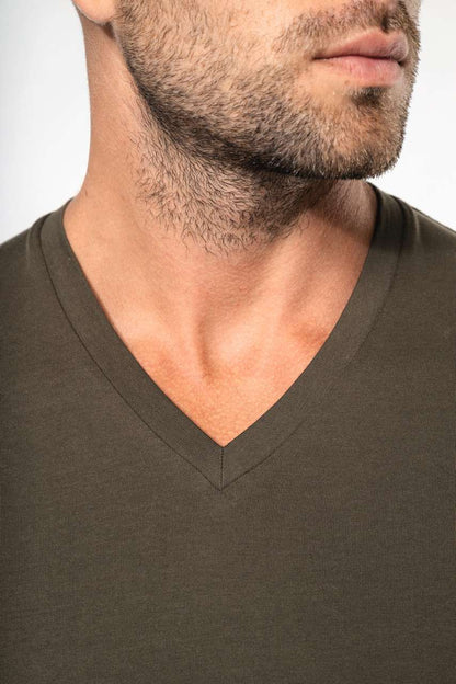 MEN'S LONG-SLEEVED V-NECK T-SHIRT - Black - Additional