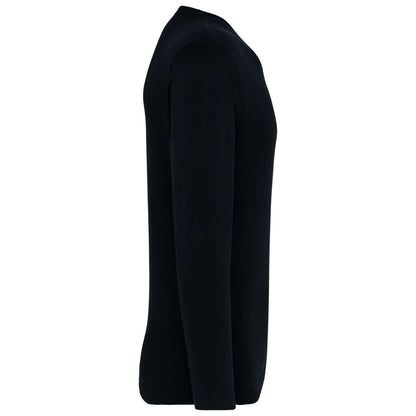 MEN'S LONG-SLEEVED V-NECK T-SHIRT - Black - Additional