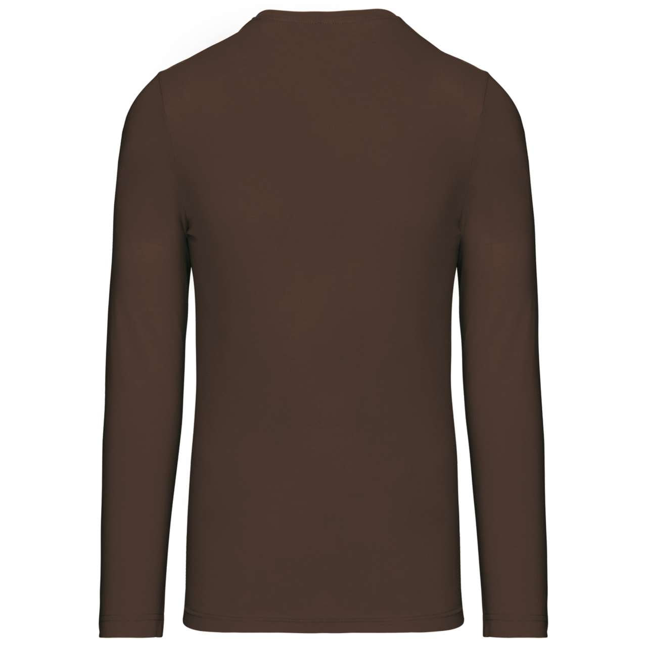 MEN'S LONG-SLEEVED V-NECK T-SHIRT - Chocolate - Additional