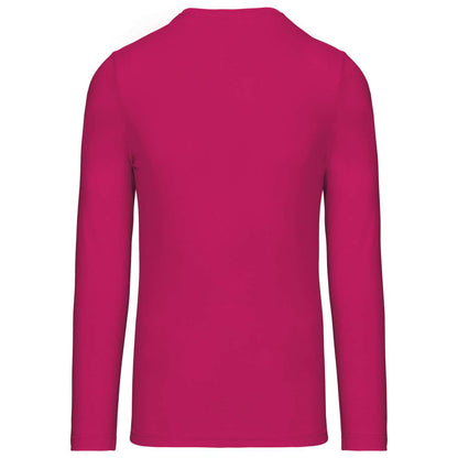MEN'S LONG-SLEEVED V-NECK T-SHIRT - Fuchsia - Additional