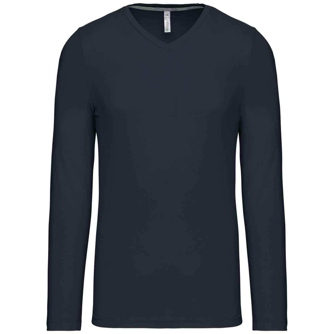 MEN'S LONG-SLEEVED V-NECK T-SHIRT - Navy - Main