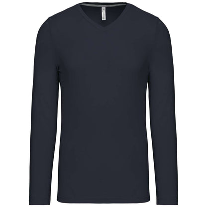 MEN'S LONG-SLEEVED V-NECK T-SHIRT - Navy - Main