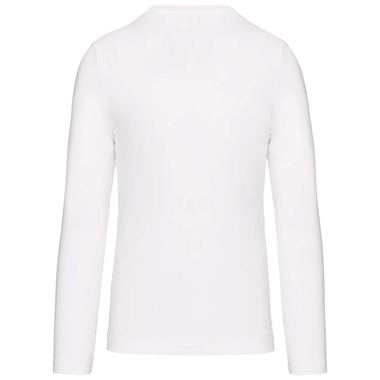 MEN'S LONG-SLEEVED V-NECK T-SHIRT - White - Additional