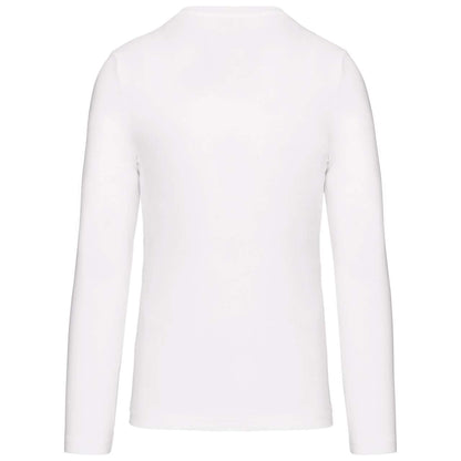 MEN'S LONG-SLEEVED V-NECK T-SHIRT - White - Additional
