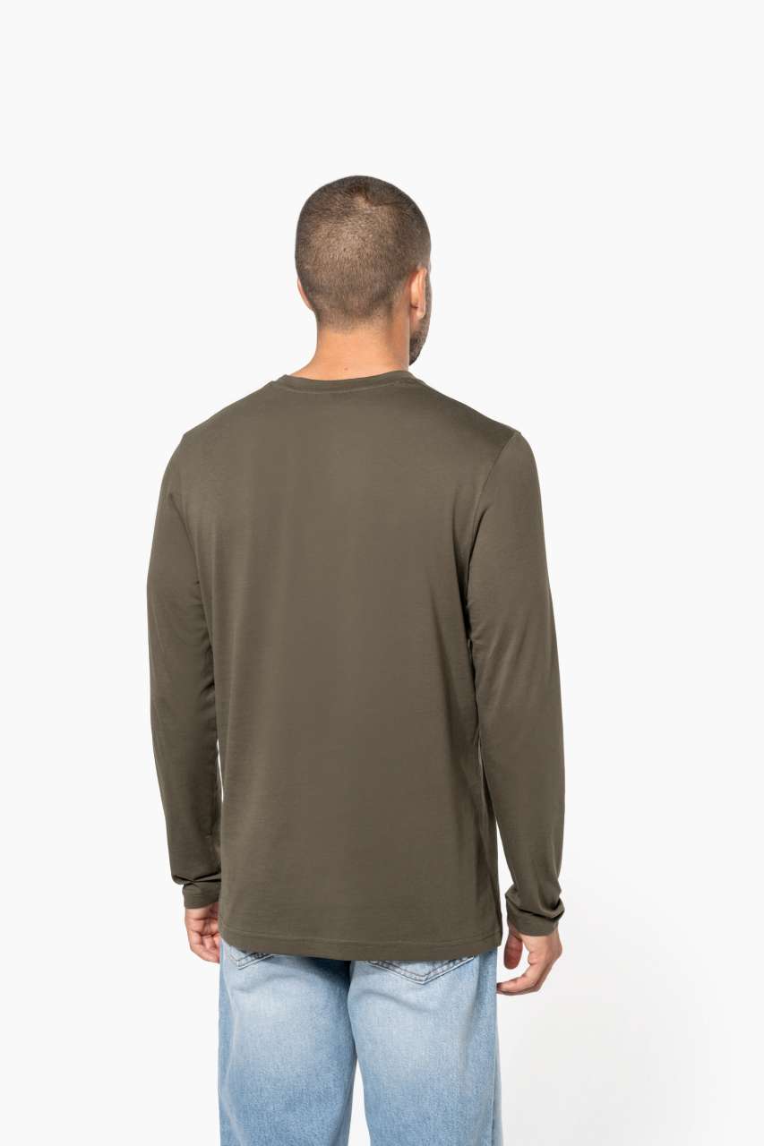 MEN'S LONG-SLEEVED CREW NECK T-SHIRT - Dark Khaki - Additional