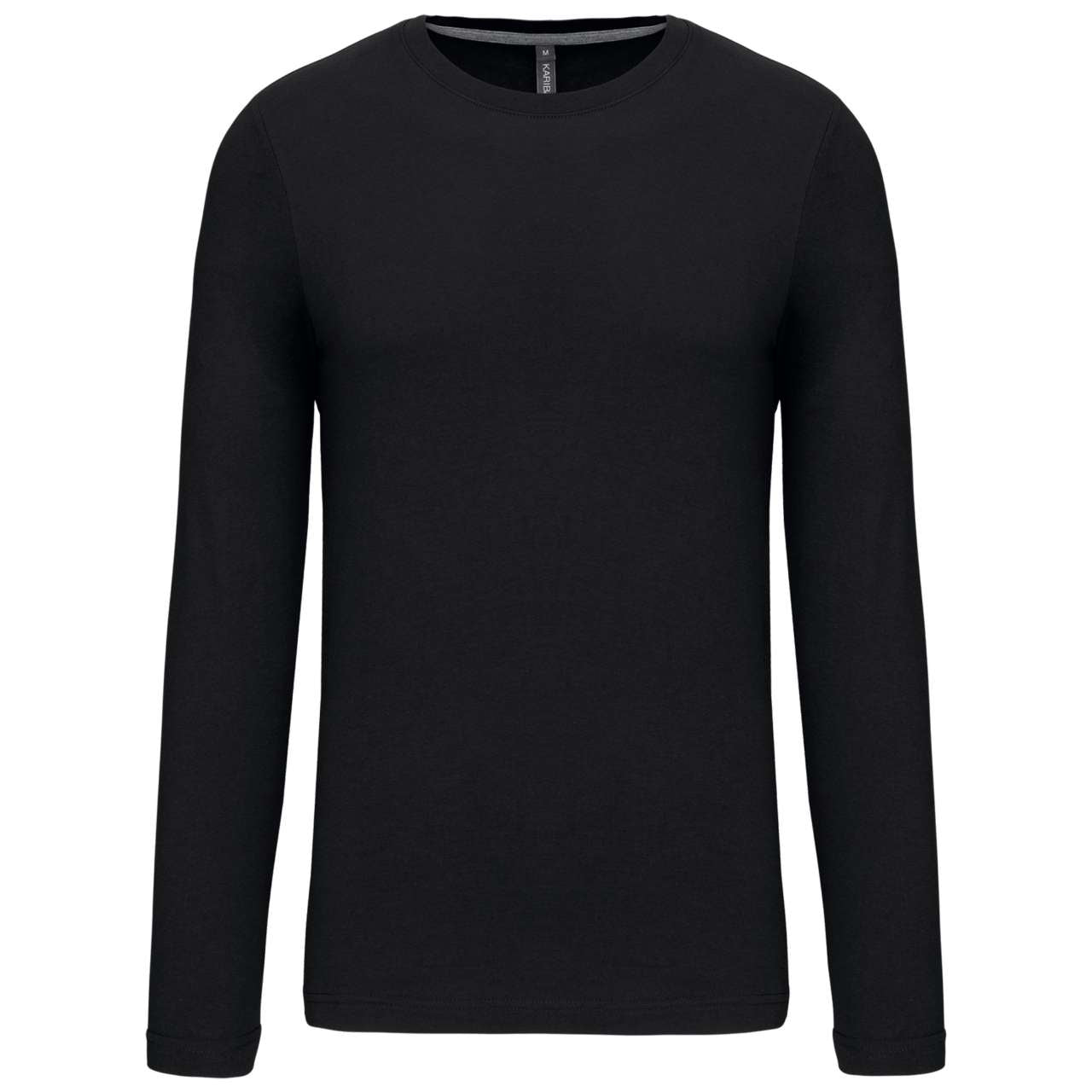 MEN'S LONG-SLEEVED CREW NECK T-SHIRT - Black - Main