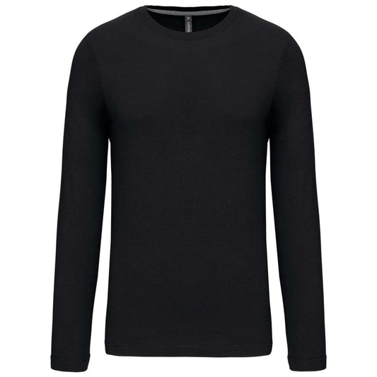 MEN'S LONG-SLEEVED CREW NECK T-SHIRT - Black - Main