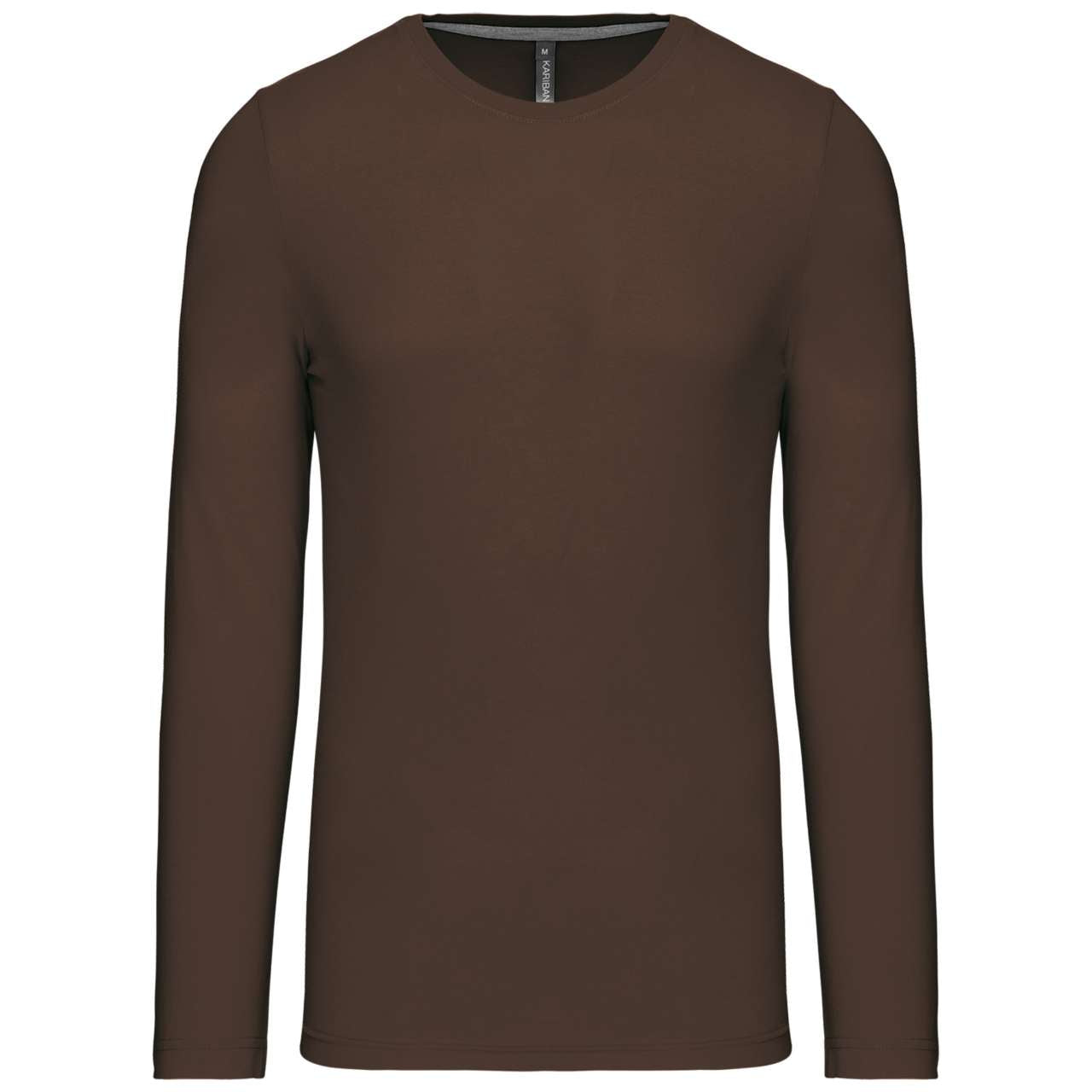 MEN'S LONG-SLEEVED CREW NECK T-SHIRT - Chocolate - Main
