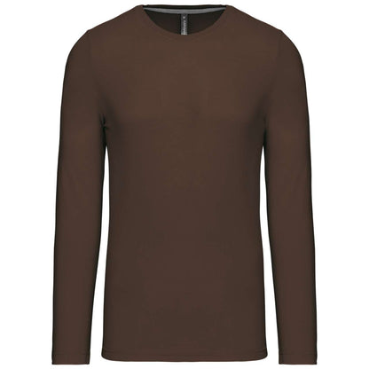 MEN'S LONG-SLEEVED CREW NECK T-SHIRT - Chocolate - Main