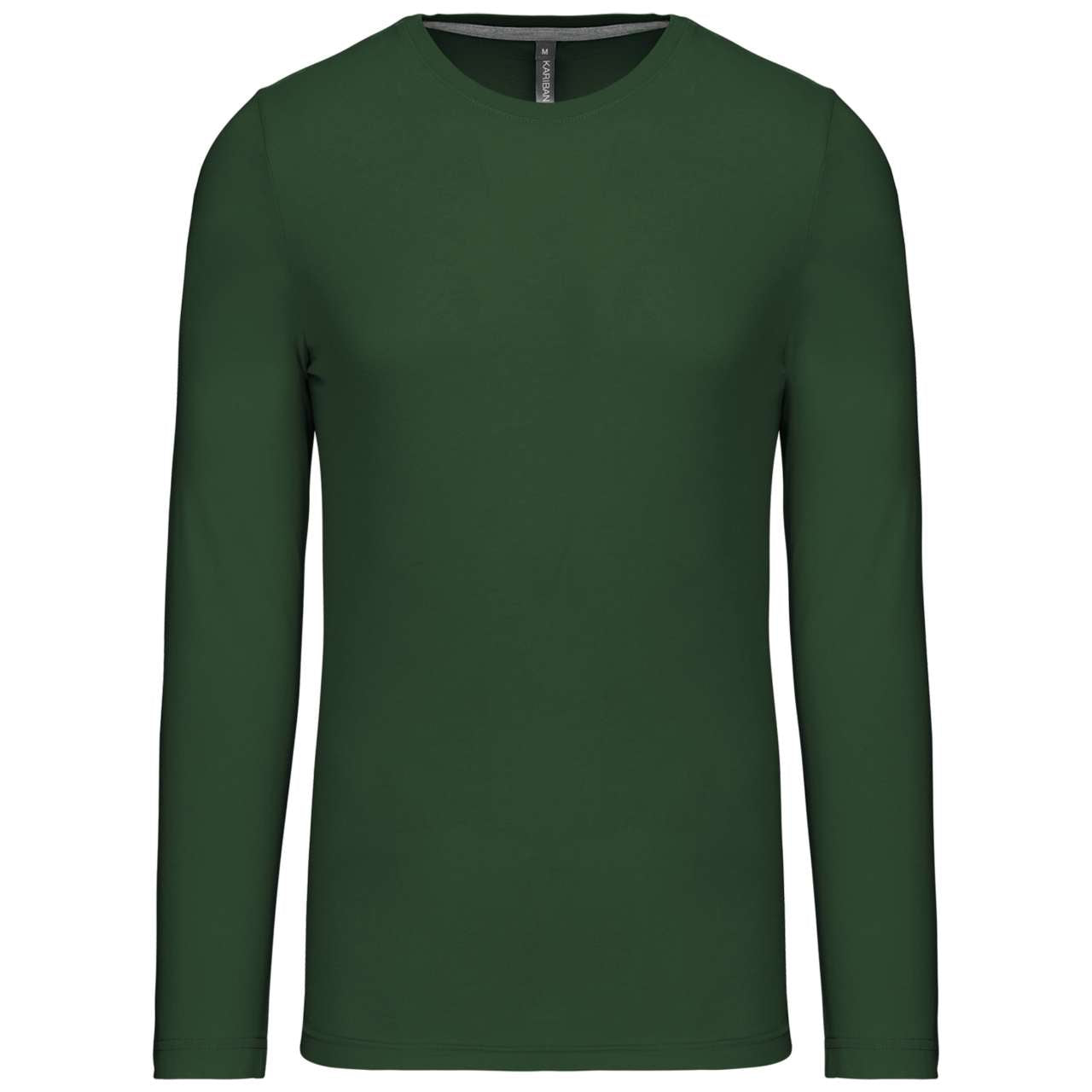 MEN'S LONG-SLEEVED CREW NECK T-SHIRT - Forest Green - Main