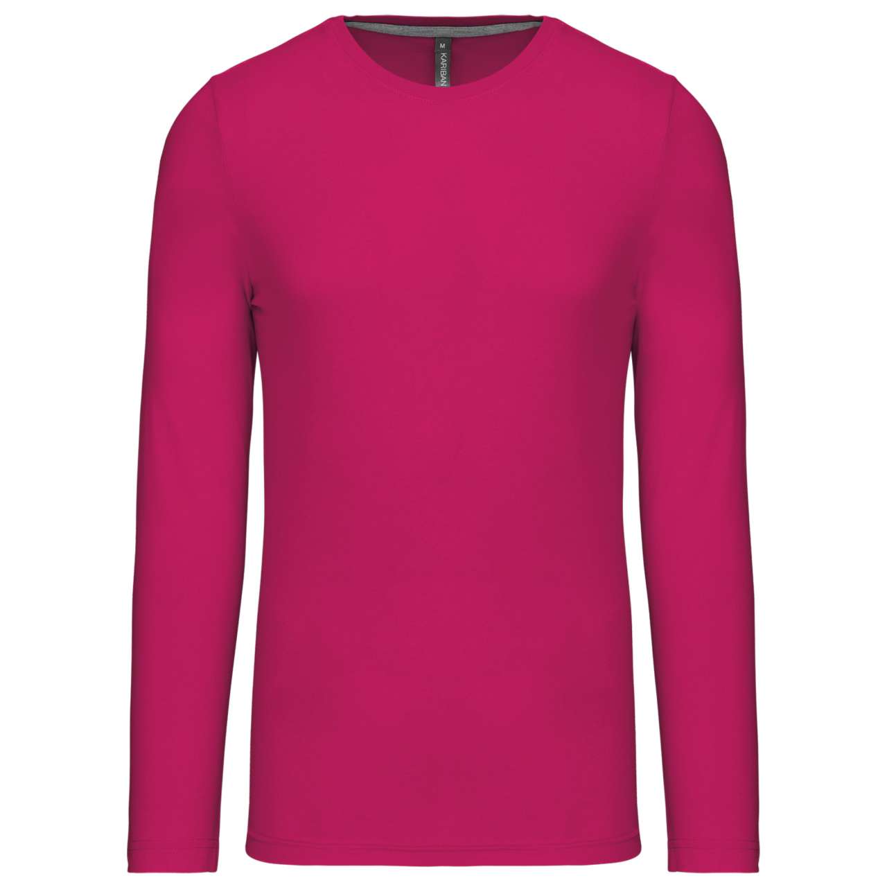 MEN'S LONG-SLEEVED CREW NECK T-SHIRT - Fuchsia - Main