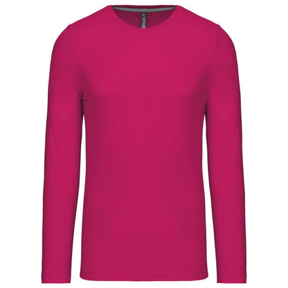 MEN'S LONG-SLEEVED CREW NECK T-SHIRT - Fuchsia - Main