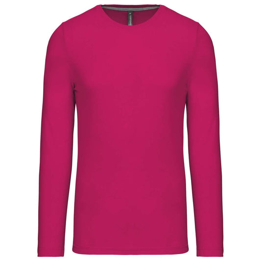 MEN'S LONG-SLEEVED CREW NECK T-SHIRT - Fuchsia - Main