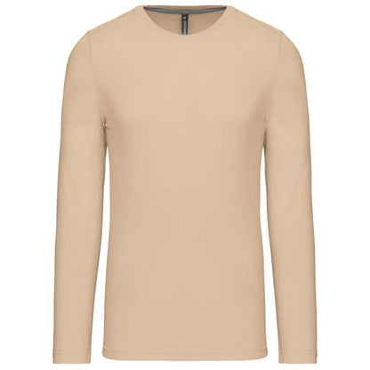 MEN'S LONG-SLEEVED CREW NECK T-SHIRT - Light Sand - Main