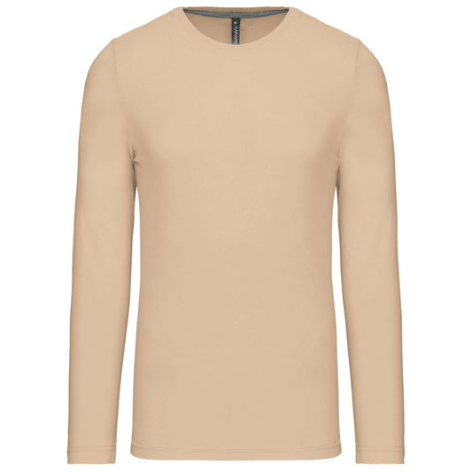 MEN'S LONG-SLEEVED CREW NECK T-SHIRT - Light Sand - Main