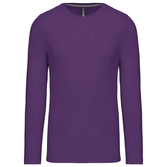 MEN'S LONG-SLEEVED CREW NECK T-SHIRT - Purple - Main