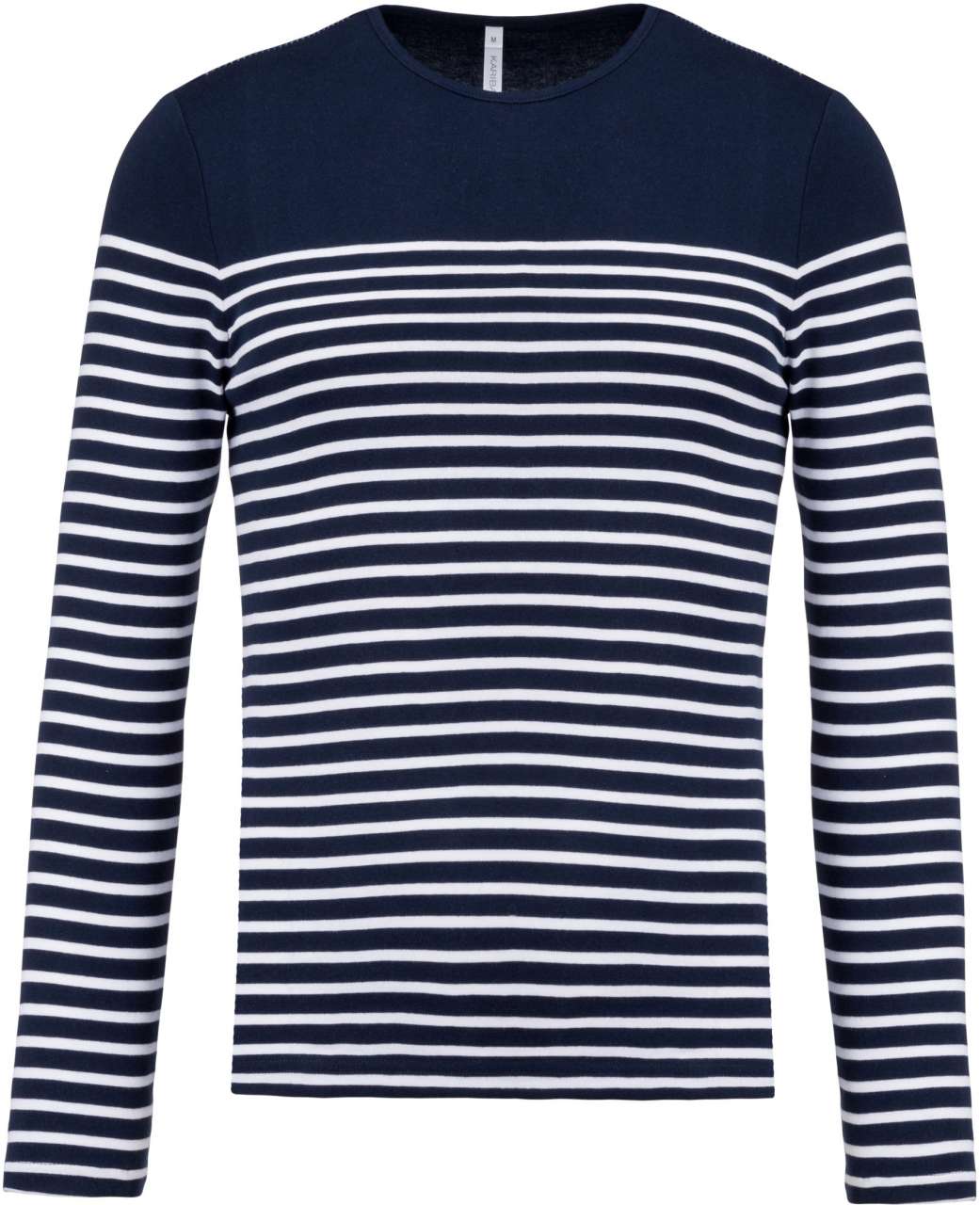 MEN’S LONG-SLEEVED BRETON STRIPE TOP - Striped Navy/White - colorimageurl